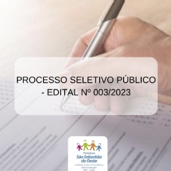 PROCESSO SELETIVO PÚBLICO - EDITAL Nº 003/2023
