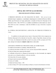 Edital de Convocação 003/2024 - Processo Seletivo Público 003/2023