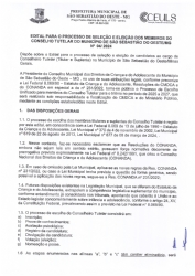 Edital para o Processo de Seleção e Eleição dos Membros do Conselho Tutelar do Município de São Sebastião do Oeste/MG Nº 04/2024