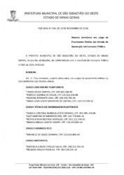 Portaria nº 096/2024 - Nomeia servidores em cargo de Provimento Efetivo em virtude de Aprovação em Concurso Público