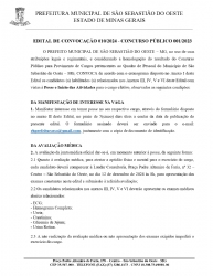 Edital de Convocação nº 010/2024 - Concurso Público 001/2023