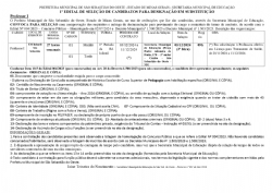 Edital para contratação de Professor I - Em substituição (02 vagas)