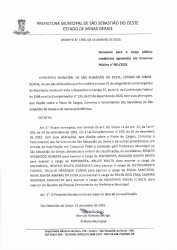 Nomeiam para o cargo público candidatos aprovados em Concurso Público n° 001/2023