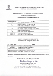 Resultado Final do Processo Seletivo N° 002/2025 - Técnico de Enfermagem (Substituição Licença Maternidade)