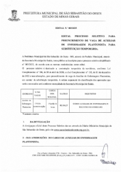 Edital de processo seletivo para preenchimento de vaga de Auxiliar de Enfermagem Plantonista para substituição temporária - Edital N.° 003/2025