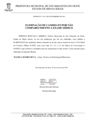 Eliminação de candidato por não comparecimento à exame médico - Decreto 1613/2025