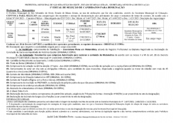 Seleção e convocação Professor II Matemática - 2 vagas - Edital 01/2025