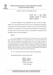 Nomeia para o cargo público candidata aprovada em Concurso Público n° 001/2023 - Decreto 1630/2025