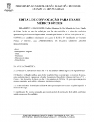 Edital de Convocação para Exame Médico 007/2024