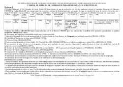 Edital para contratação de Professor I em substituição (01 vaga)