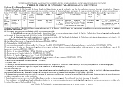 Edital para contratação de Professor II - Líng. Port. - Em substituição (01 vaga)