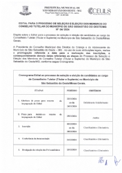 Edital para o processo de seleção e eleição dos Membros do Conselho Tutelar do Município de São Sebastião do Oeste/MG Nº 04/2024