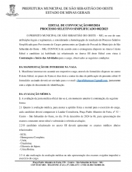 Edital de Convocação 005/2024 - Processo Seletivo Público 002/2023