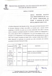 Edital N.º 001/2025 - Edital Processo Seletivo para preenchimento de vaga de Agente Comunitário de Saúde e Auxiliar de Saúde Bucal (ASB) em cargo vago