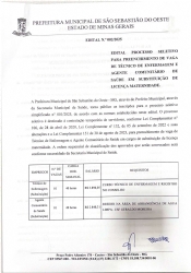 Edital N.º 002/2025 - Edital Processo Seletivo para preenchimento de vaga de Técnico de Enfermagem e Agente Comunitário de Saúde em Substituição de Licença Maternidade