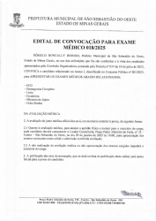 Edital de Convocação para Exame Médico n° 018/2025