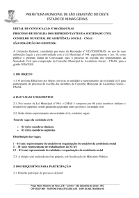 Edital de Convocação nº 001/2026/CMAS processo de escolha dos representantes da sociedade civil