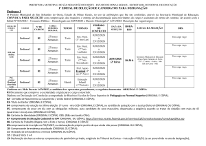 Convocação Professor I - Edital 01/2026