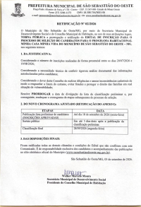 Retificação Nº 002/2026 - MCMV