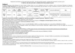 Convocação Professor I - Edital 01/2026 (01.10.2026)