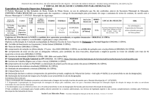 Convocação Especialista de Educação (Supervisor Pedagógico) - Edital 01/2026 (26.08.2026)