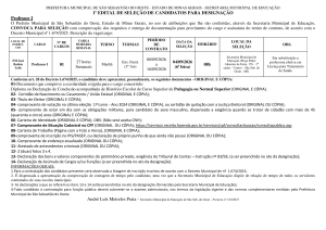 Convocação Professor I - Edital 01/2026 (04.09.2026)