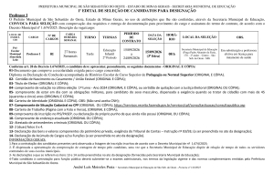 Convocação Professor I - Edital 01/2026 (15.09.2026)