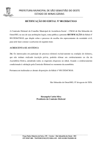 Retificação do Edital Nº 001/2026/CMAS