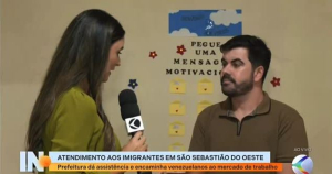 Participação ao vivo no Integração Notícia, falando sobre o atendimento ofertado pela Assistência Social do município a estrangeiros