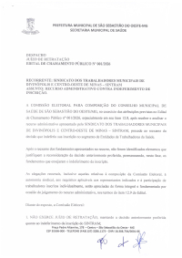 Edital de Chamamento público no 01/2026 - Recorrente: SINTRAM