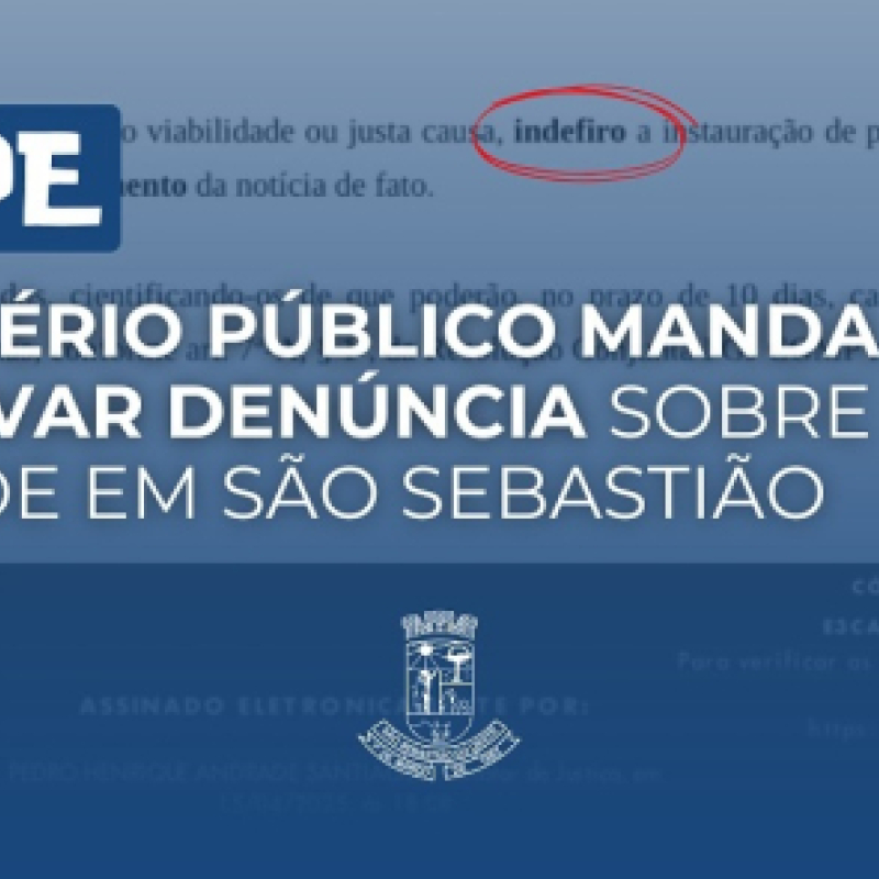 Arquivamento da notícia que investigava...