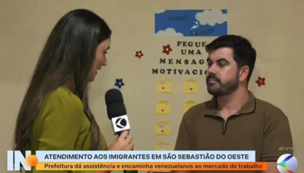 Participação ao vivo no Integração Notícia, falando sobre o atendimento ofertado pela Assistência Social do município a estrangeiros